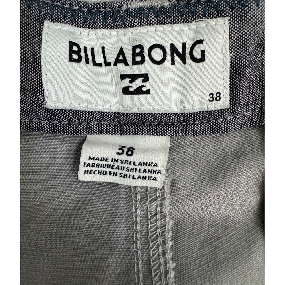 Billabong Mens Gray Chino Shorts Size 38 Flat Front Casual Skate Summer Shorts - Picture 5 of 10